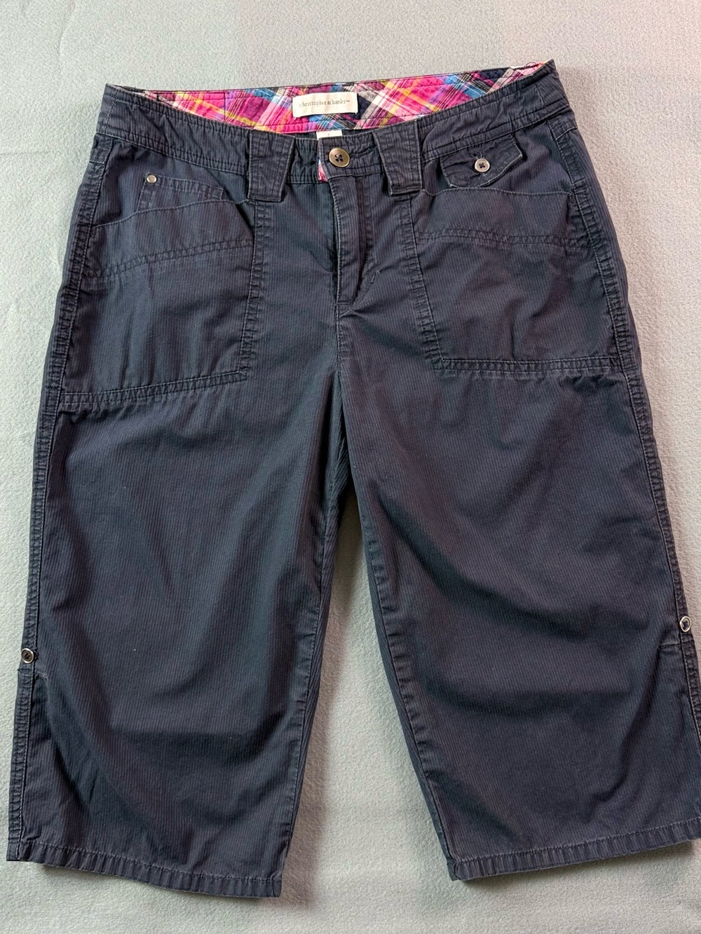 Christopher & Banks Navy Cotton Bermuda Shorts
